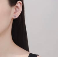 Image 2 of 925 Silver Butterfly Moissanite Stud Elegance Earrings