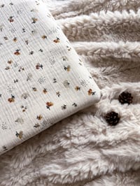 Image 1 of Tissu Double Gaze Gaufrée Nelsi Écru/fauve