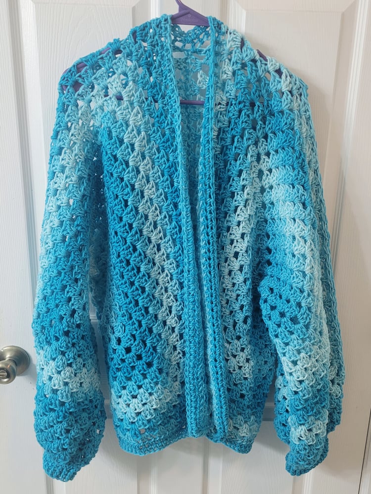 Image of Blue ombre crochet cardigan