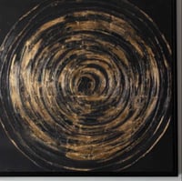 Image 2 of Dark Grey and Gold Framed Abstract Canvas Wall Art