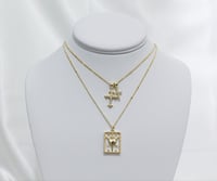 Image 2 of Three of Swords Tarot Card Necklace 