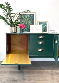 Image 5 of Mid century modern Nathan sideboard, drinks cabinet painted in dark green