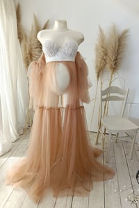 Image 5 of Maternity Photoshoot Dress – Georgina – Light Brown