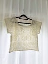 Sizes 8-20 Cream Vintage Lace (2) Cropped T Top with free postage 
