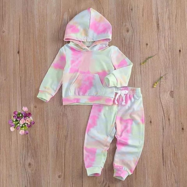 Image of Pinky yellow  tie dye set 