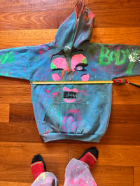 Image 2 of Tie Dye Hoodie Blue with Multiple Colours and Designs (M)
