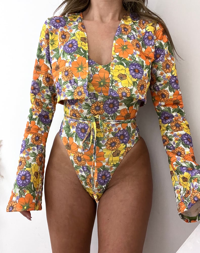 Image of Summer Floral Swimsuit & Jacket Set