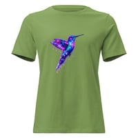 Image 7 of Women's Relaxed T-Shirt, Radiant Jewel Hummingbird Tee