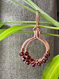 Garnet (Copper) Small Hoop Earrings