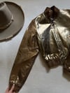 vintage golden LEATHER bomber jacket