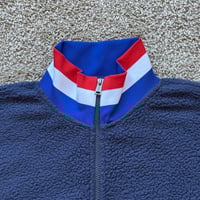 Image 3 of POLO RALPH LAUREN TEAM USA PILE FLEECE PULLOVER WOMENS SIZE LARGE QUARTER ZIP PATRIOTIC OLYMPIC BLUE