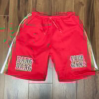Image 1 of "GANG" Fleece Jogger shorts (red)