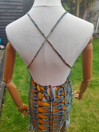 Image 9 of Havana Halter Dress- classic statement holiday piece- one size - RED / YELLOW