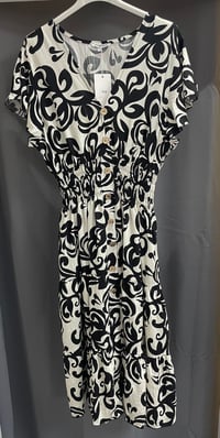 Image 3 of Large Coloured Paisley Print Button Front Midi Dress
