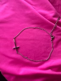 Image 3 of Cross Anklet Stainless Steel Silver 