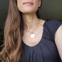 Image 4 of Mother of pearl necklace - Adjustable hippie boho choker necklace 