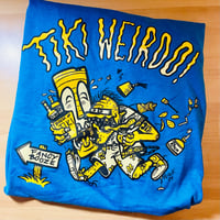 Image 1 of TIKI WEIRDO Electric Blue 100% Cotton T-Shirt