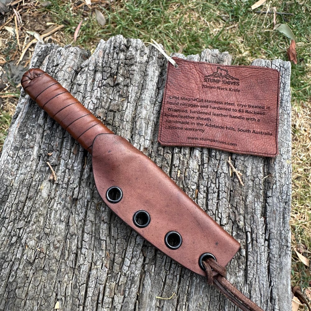 Image of 65mm Neck Knife  leather magnacut