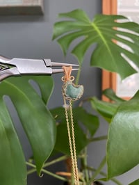 Image 2 of Gold Ocean Jasper Moon Crystal Necklace