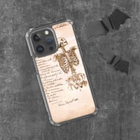 Image 1 of Antique Bookpage Detailed Illustration Human Skeleton Clear Case for iPhone®