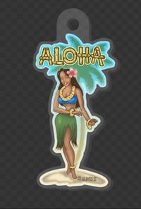 Hula Gal 2”x1” Acrylic Keychain