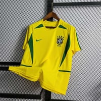 Image 3 of Brazil Retro 2002 World Cup Home Jersey