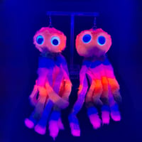 Image 3 of UV Reactive Octo Earrings
