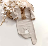 Image 4 of Newborn boys romper Alex | beige