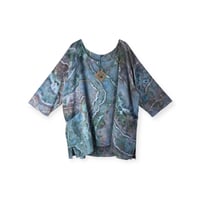 Image 1 of 3XL Cotton Woven Forager Top in Muted Geode Ice Dye