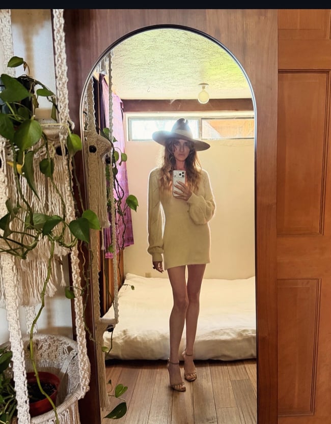 1960s white angora mini knit dress jane birkin poet sleeve 