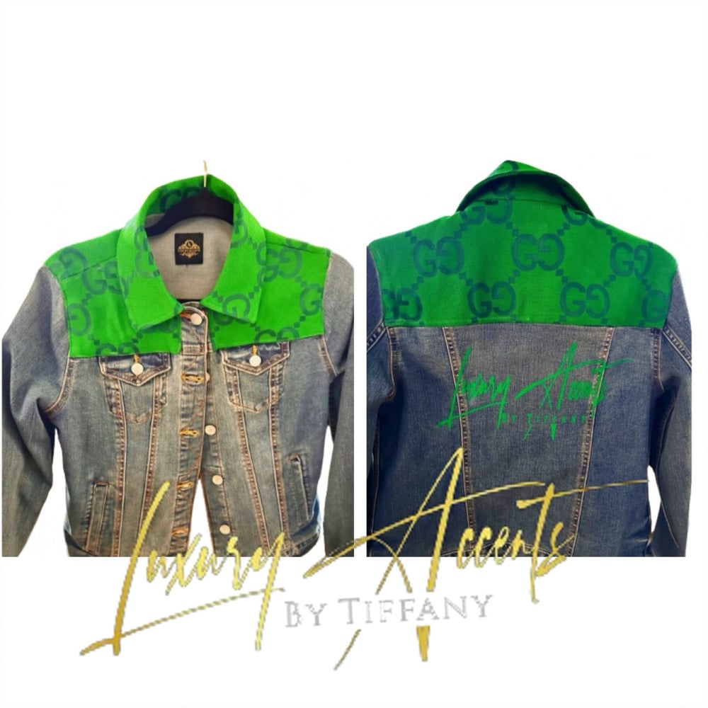 Image of CUSTOM MADE “Designer inspired” denim jacket (pre- order) 7-14 business days to ship
