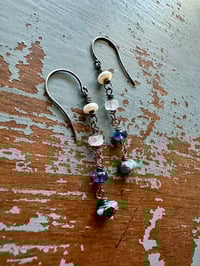 Image 6 of turquoise nugget and iolite dangle earrings