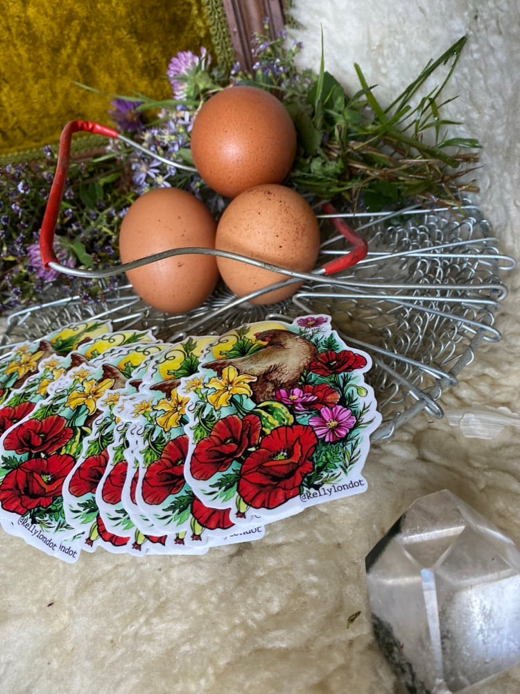 Image of Hens and Poppies
