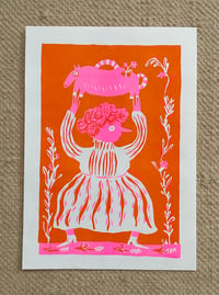 Image 1 of Mudlarker (with orange). Risograph.