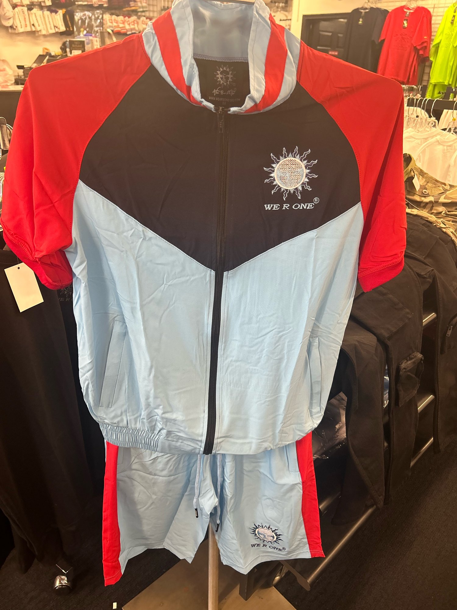 Image of COLOR BLOCK DRI FIT SHORT SET-NRC.BLU