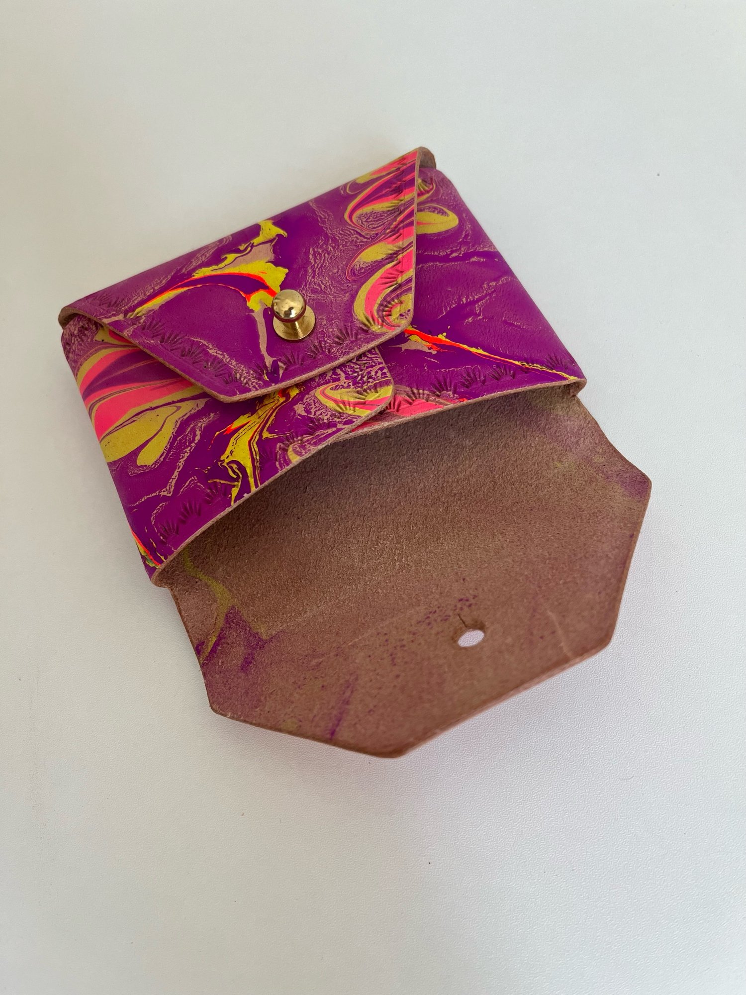 Image of Neon Purple/Yellow “No Stitch” Card Wallet
