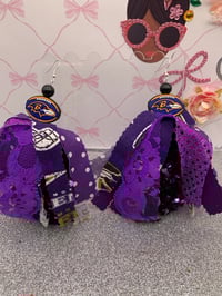 Purple Team Tassel Earrings 