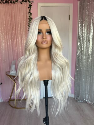 Image of Icy blonde black roots (ready to ship)