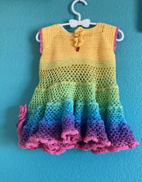 Image 4 of Handmade Crochet Toddler Dress size 2t 