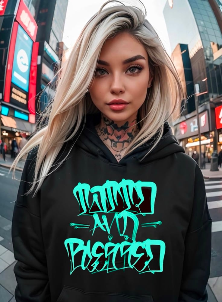 40% off!!! Tattd&Blessed black&teal Hoodie!!!  