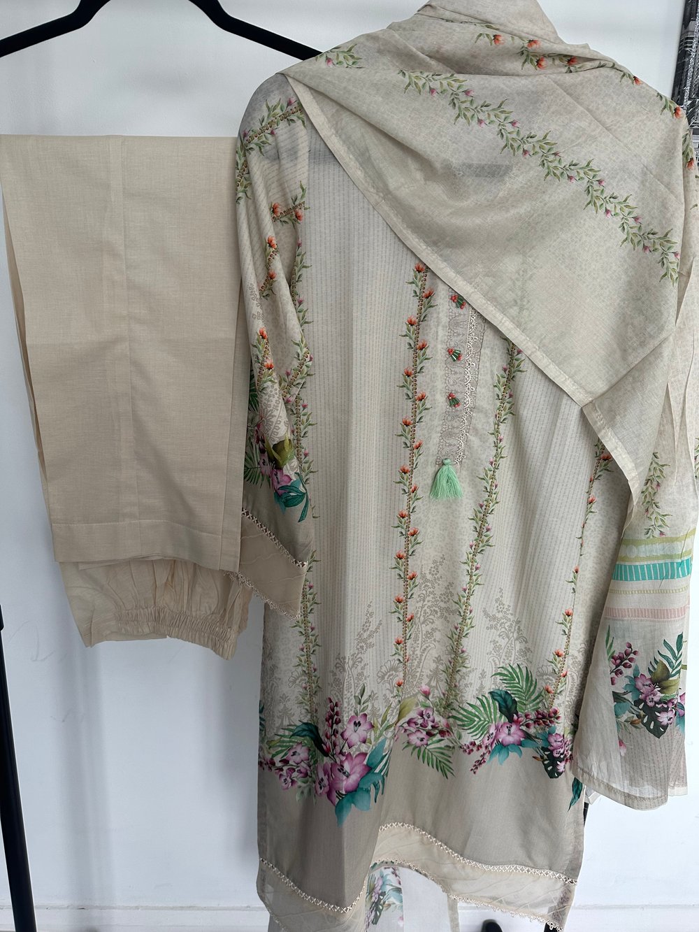 Cream lawn suit
