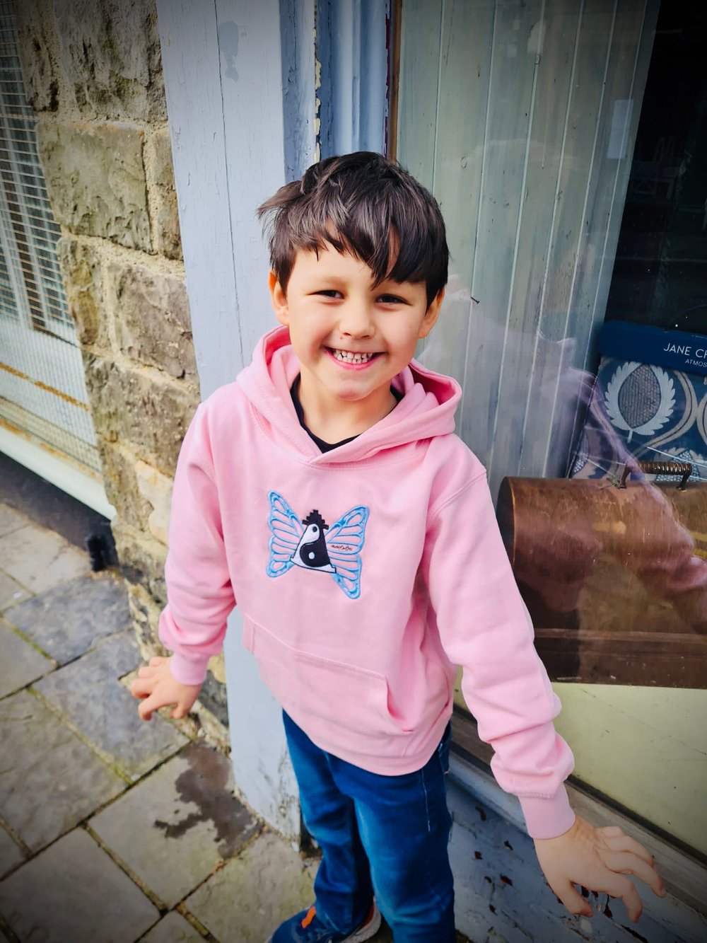 Image of Kids Light Pink Butterfly Hoody