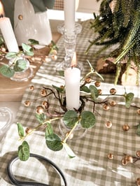 Image 2 of Eucalyptus & Gold Berry Candle Rings ( 2 sizes )