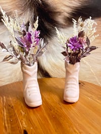 Image 3 of Mini Boot Flowers Purple ( Pairs Only )