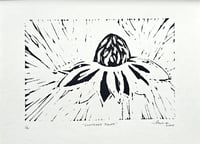 "Shattered Flower" Linocut