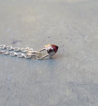 Image 1 of Handmade Sterling Silver Garnet Bullet Point Pendant 