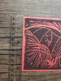 Image 4 of 'nocturnal flight' - red & black - one off BLOCKPRINT