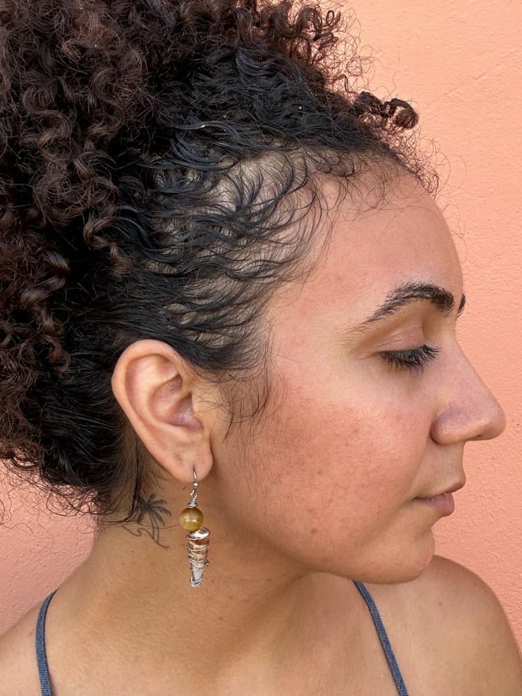 Image of ✧Tigers Eye Shell Earrings