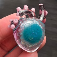 Image 3 of LARGE "MY HEART BELONGS TO THE SEA" ANATOMICALLY CORRECT HEART PENDANT 30