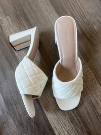 Image 1 of NWT white quilted sandals 